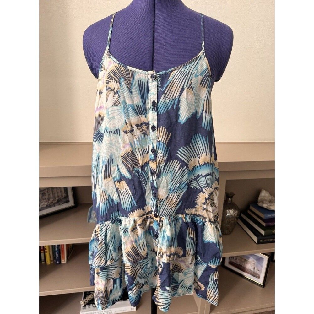 Free People Tropical Tiered Ruffle Dress XS Pockets - Picture 7 of 9